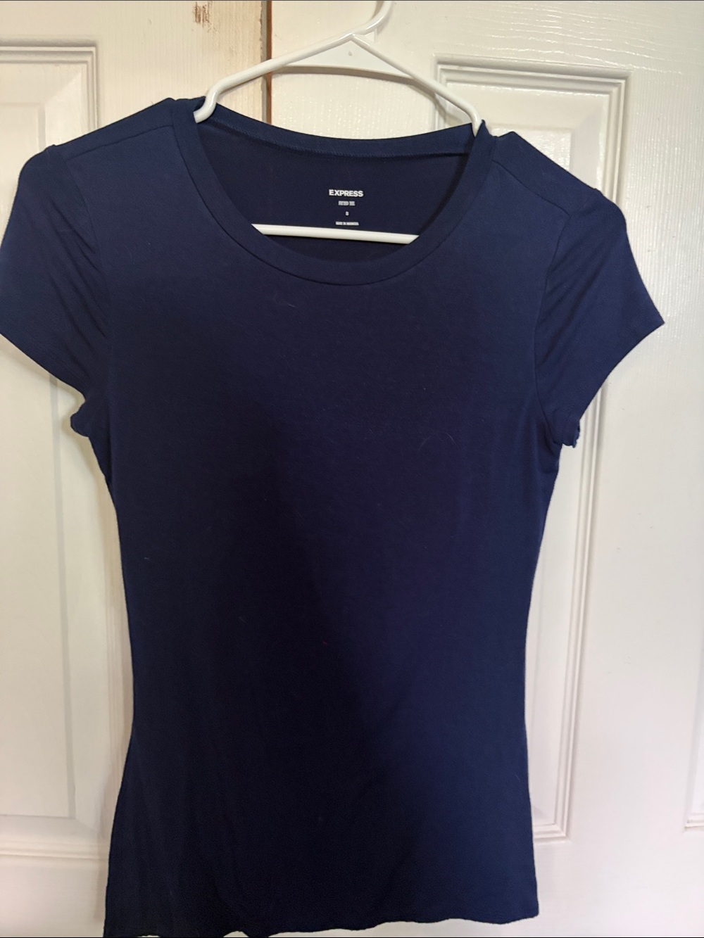 Express Navy Short Sleeve Crewneck Tee